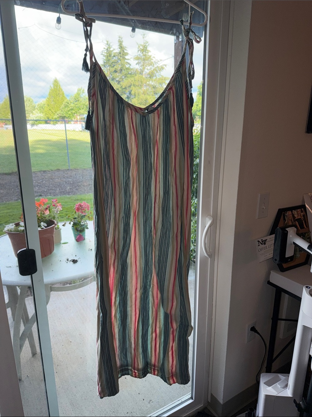 Striped Multicolor Sleeveless Maxi Dress with Pockets!